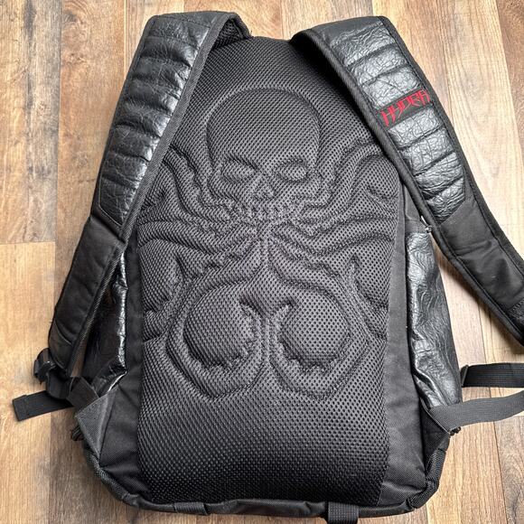 Bioworld Marvel Hydra Backpack Red Skull Captain America Black Mens - Picture 2 of 14